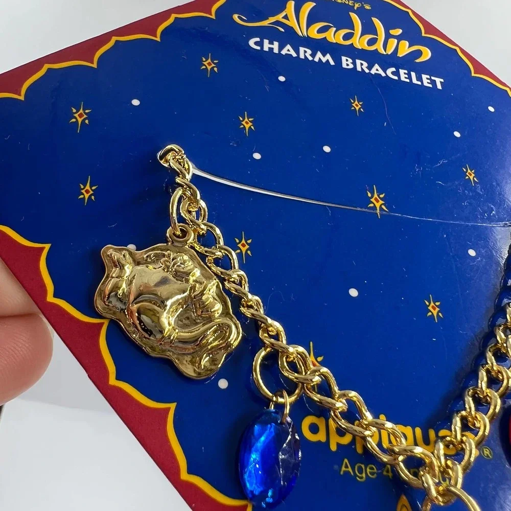 Applause Vintage Disney Aladdin Charm Bracelet #45774 Gold Colored Bracelet Kids